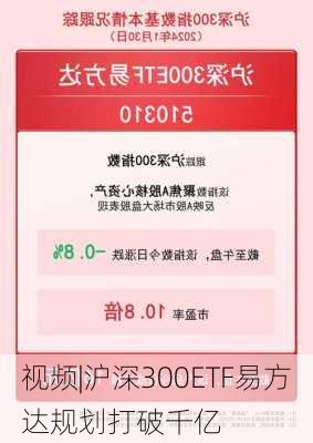 视频|沪深300ETF易方达规划打破千亿-第1张图片-