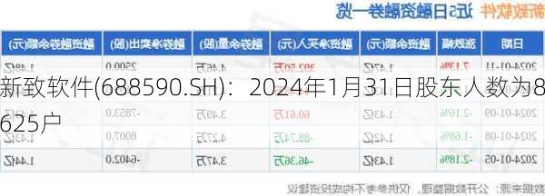 新致软件(688590.SH)：2024年1月31日股东人数为8625户-第1张图片-