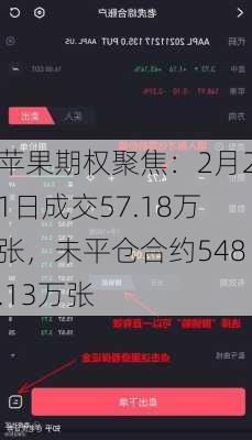 苹果期权聚焦：2月21日成交57.18万张，未平仓合约548.13万张-第2张图片-