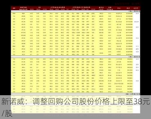 新诺威：调整回购公司股份价格上限至38元/股-第1张图片-