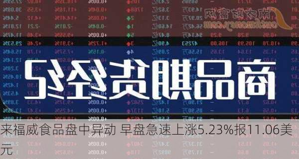 来福威食品盘中异动 早盘急速上涨5.23%报11.06美元