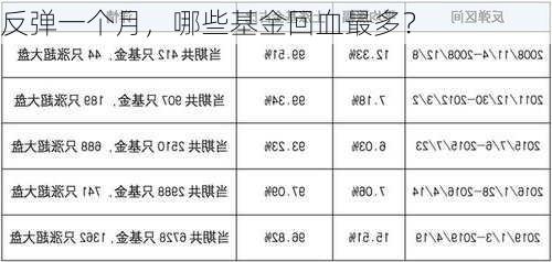 反弹一个月，哪些基金回血最多？-第2张图片-