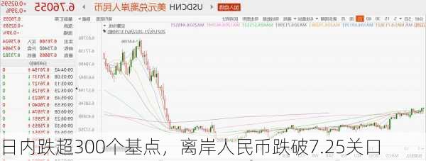 日内跌超300个基点，离岸人民币跌破7.25关口-第3张图片-