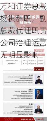 万和证券总裁杨祺辞职，副总裁代理职责公司治理运营无明显影响-第1张图片-