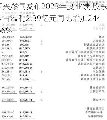 嘉兴燃气发布2023年度业绩 股东应占溢利2.39亿元同比增加244.66%-第1张图片-