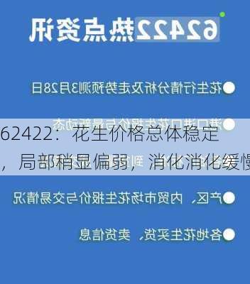 62422：花生价格总体稳定，局部稍显偏弱，消化消化缓慢-第1张图片-