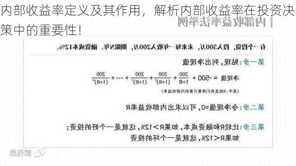 内部收益率定义及其作用，解析内部收益率在投资决策中的重要性！-第3张图片-