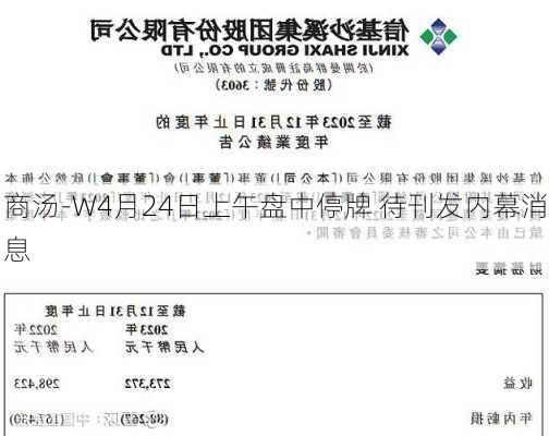 商汤-W4月24日上午盘中停牌 待刊发内幕消息-第1张图片-