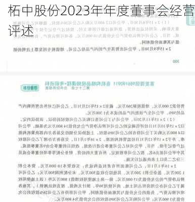 柘中股份2023年年度董事会经营评述-第2张图片-