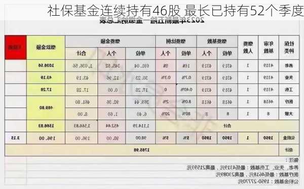 社保基金连续持有46股 最长已持有52个季度-第1张图片-