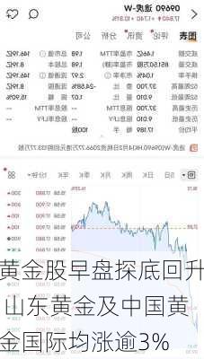 黄金股早盘探底回升 山东黄金及中国黄金国际均涨逾3%-第1张图片-