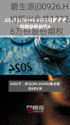 碧生源(00926.HK)授出合共1222.6万份股份期权-第1张图片-