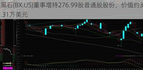 黑石(BX.US)董事增持276.99股普通股股份，价值约3.31万美元