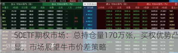 50ETF期权市场：总持仓量170万张，买权优势凸显，市场展望牛市价差策略