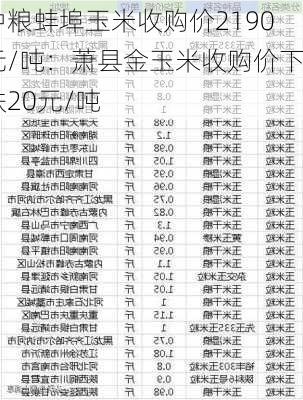 中粮蚌埠玉米收购价2190元/吨：萧县金玉米收购价下跌20元/吨-第2张图片-