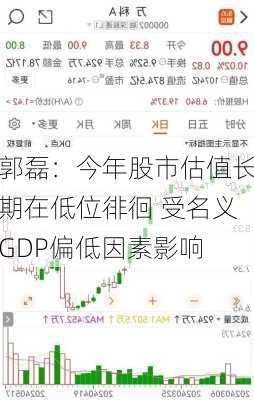 郭磊：今年股市估值长期在低位徘徊 受名义GDP偏低因素影响-第3张图片-