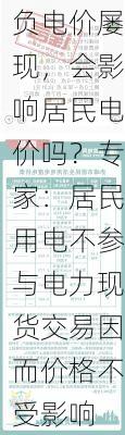 负电价屡现，会影响居民电价吗？专家：居民用电不参与电力现货交易因而价格不受影响-第1张图片-