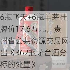 6瓶飞天+6瓶羊茅挂牌价17.6万元，贵州省公共资源交易网挂出《362瓶茅台酒分标的处置》-第1张图片-