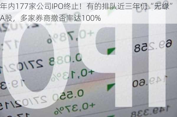 年内177家公司IPO终止！有的排队近三年仍“无缘”A股，多家券商撤否率达100%-第1张图片-