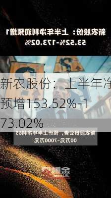 新农股份：上半年净利润预增153.52%-173.02%