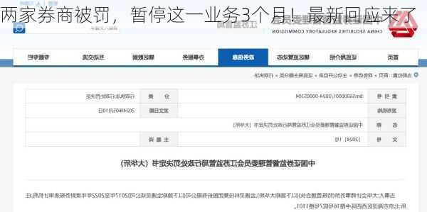 两家券商被罚，暂停这一业务3个月！最新回应来了-第3张图片-