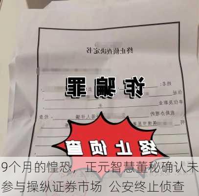 9个月的惶恐，正元智慧董秘确认未参与操纵证券市场  公安终止侦查-第3张图片-