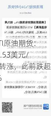 WTI原油期货：73.53美元/桶转涨，此前跌超2%-第1张图片-