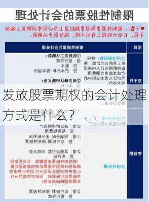 发放股票期权的会计处理方式是什么？