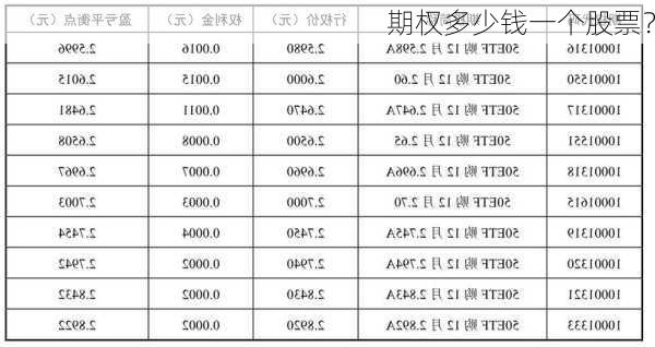 期权多少钱一个股票？-第2张图片-