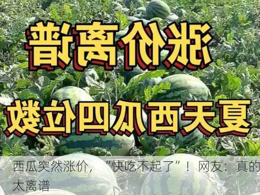 西瓜突然涨价，“快吃不起了”！网友：真的太离谱-第2张图片-