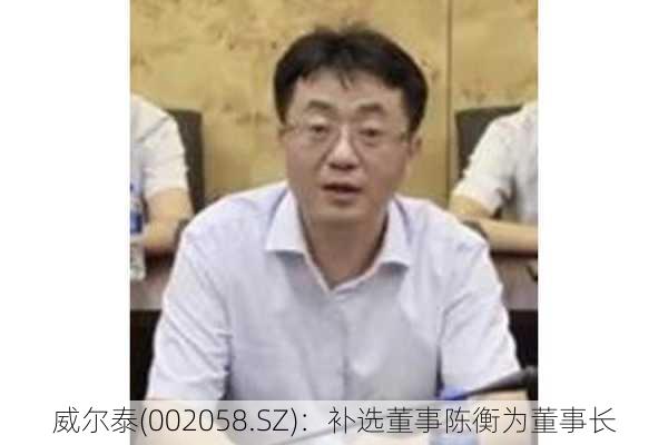 威尔泰(002058.SZ)：补选董事陈衡为董事长