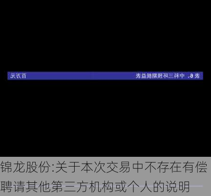 锦龙股份:关于本次交易中不存在有偿聘请其他第三方机构或个人的说明-第1张图片-