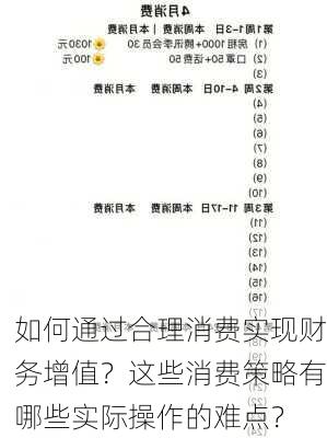 如何通过合理消费实现财务增值？这些消费策略有哪些实际操作的难点？-第2张图片-