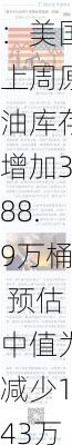 EIA：美国上周原油库存增加388.9万桶 预估中值为减少143万桶-第1张图片-