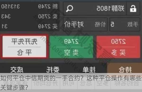 如何平仓中信期货的一手合约？这种平仓操作有哪些关键步骤？-第3张图片-