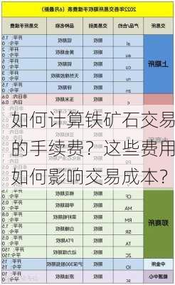 如何计算铁矿石交易的手续费？这些费用如何影响交易成本？-第2张图片-