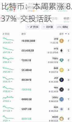 比特币：本周累涨 8.37%  交投活跃-第2张图片-