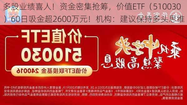 多股业绩喜人！资金密集抢筹，价值ETF（510030）60日吸金超2600万元！机构：建议保持多头思维-第2张图片-