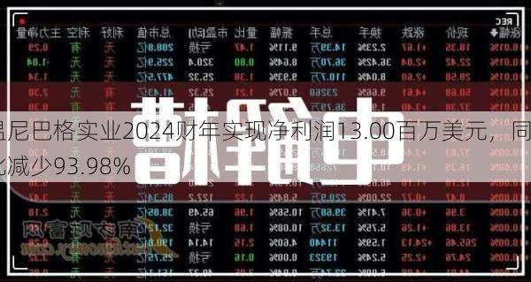 温尼巴格实业2024财年实现净利润13.00百万美元，同比减少93.98%-第3张图片-