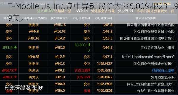 T-Mobile Us, Inc.盘中异动 股价大涨5.00%报231.99美元-第3张图片-