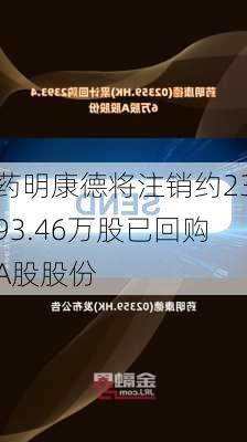 药明康德将注销约2393.46万股已回购A股股份-第1张图片-