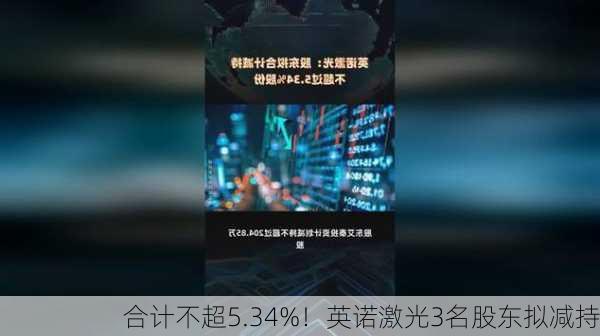 合计不超5.34%！英诺激光3名股东拟减持-第2张图片-