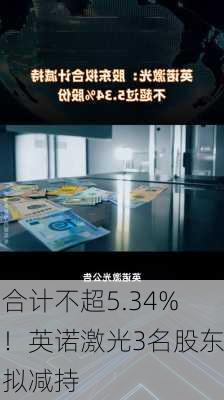 合计不超5.34%！英诺激光3名股东拟减持-第1张图片-