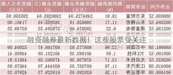 融资融券最新数据！这些股票受关注-第2张图片-