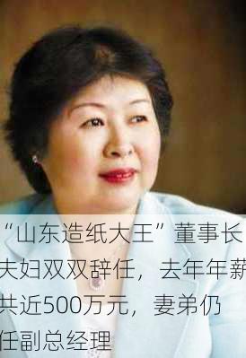 “山东造纸大王”董事长夫妇双双辞任，去年年薪共近500万元，妻弟仍任副总经理-第1张图片-