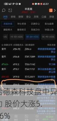 哈德森科技盘中异动 股价大涨5.06%-第1张图片-