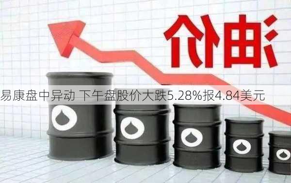 易康盘中异动 下午盘股价大跌5.28%报4.84美元