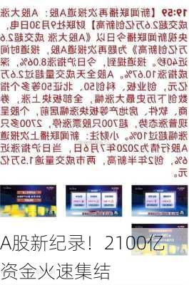 A股新纪录！2100亿资金火速集结-第3张图片-