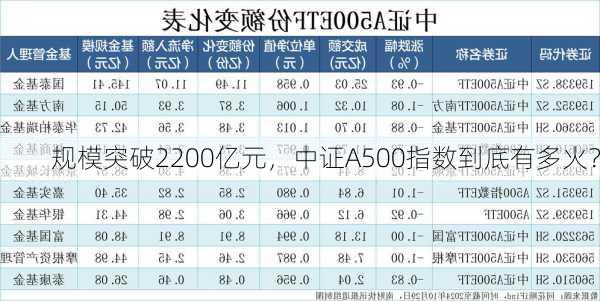 规模突破2200亿元，中证A500指数到底有多火？-第3张图片-